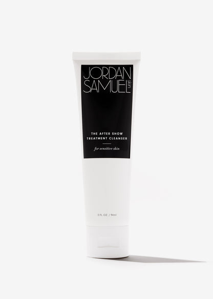 The After Show Treatment Cleanser for Sensitive Skin in white plastic tube, three-fluid-ounce/94 milliliters.